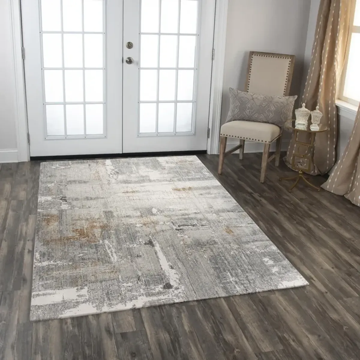 Anatolia Gray Abstract Recycled Polyester 10' x 13' Rectangle Rug