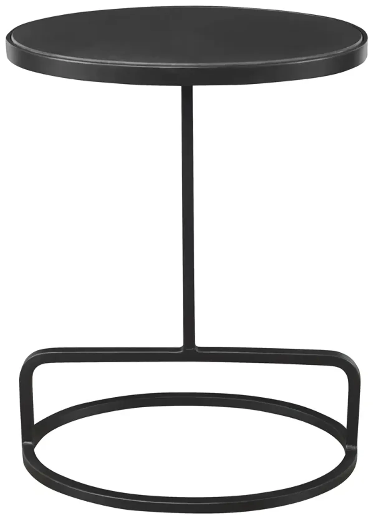 Jessenia Black Marble Accent Table