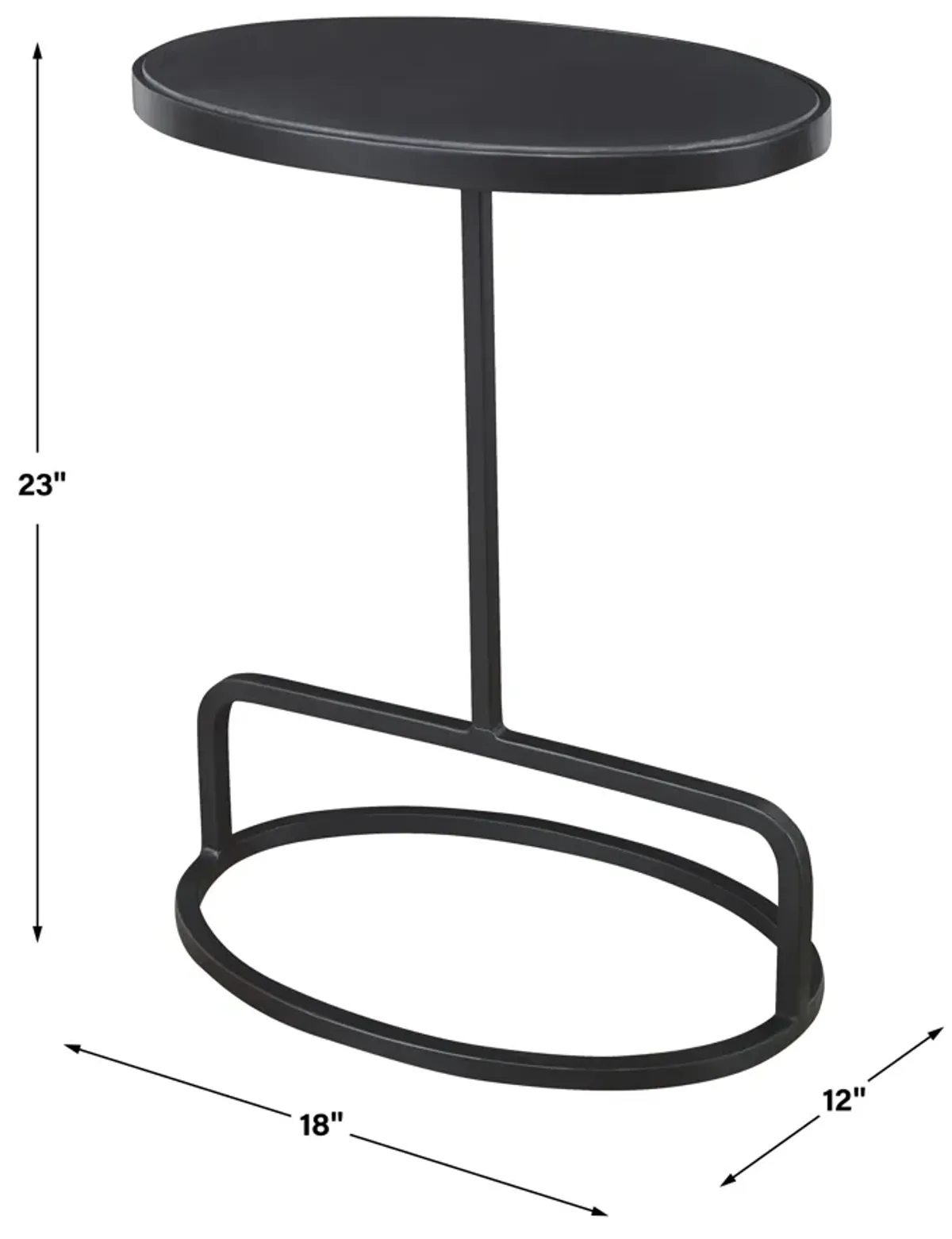 Jessenia Black Marble Accent Table