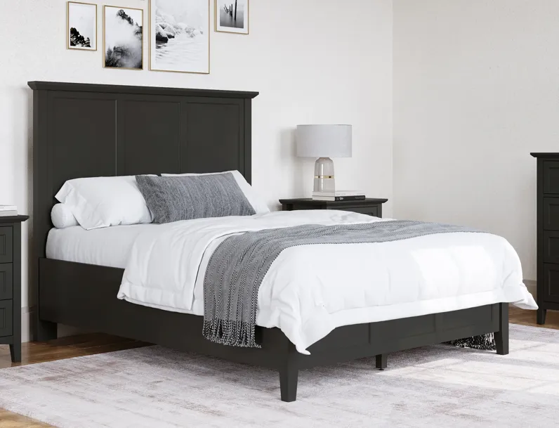 Grace Full-size Three Panel Bed in Raven Black