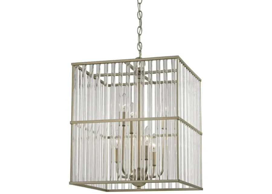 Ridley 16" Wide 6-Light Chandelier - Aged Silver