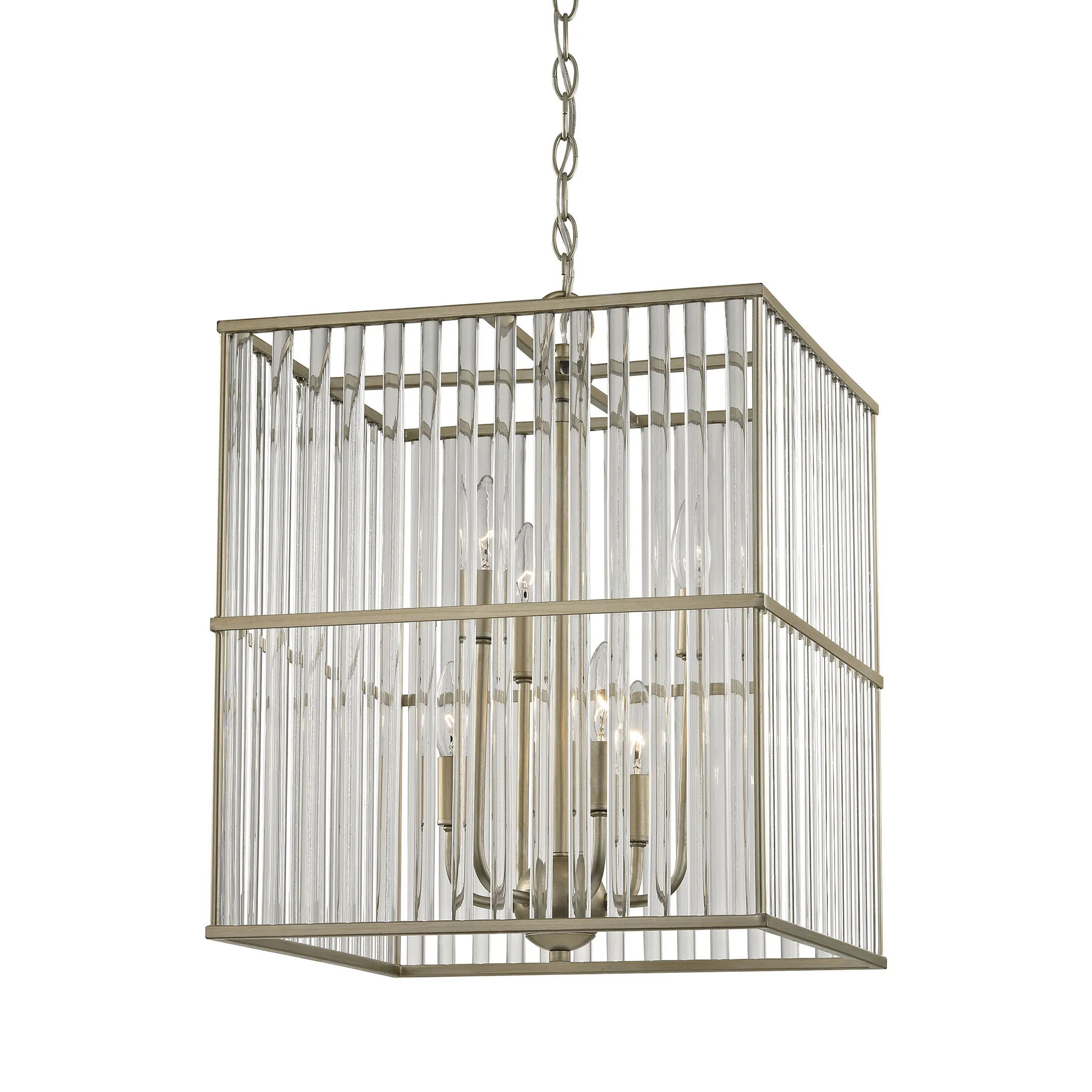 Ridley 16" Wide 6-Light Chandelier - Aged Silver