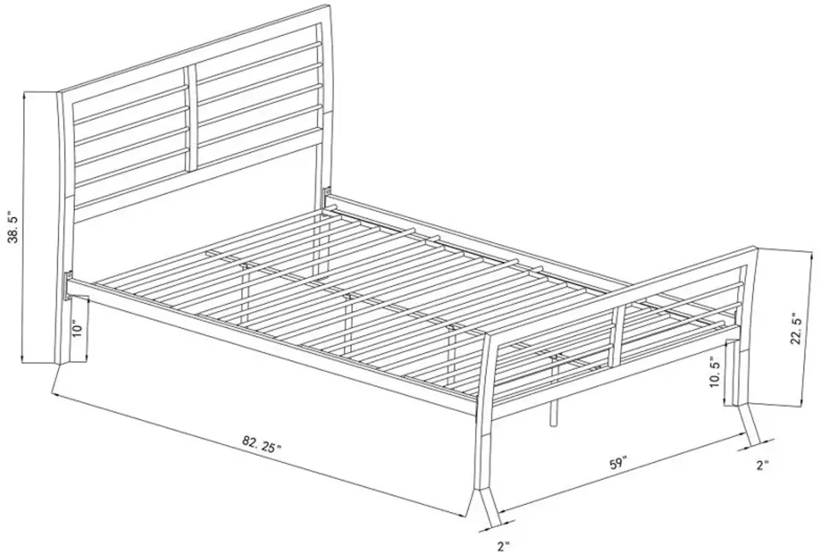 Cooper Queen Metal Bed Silver