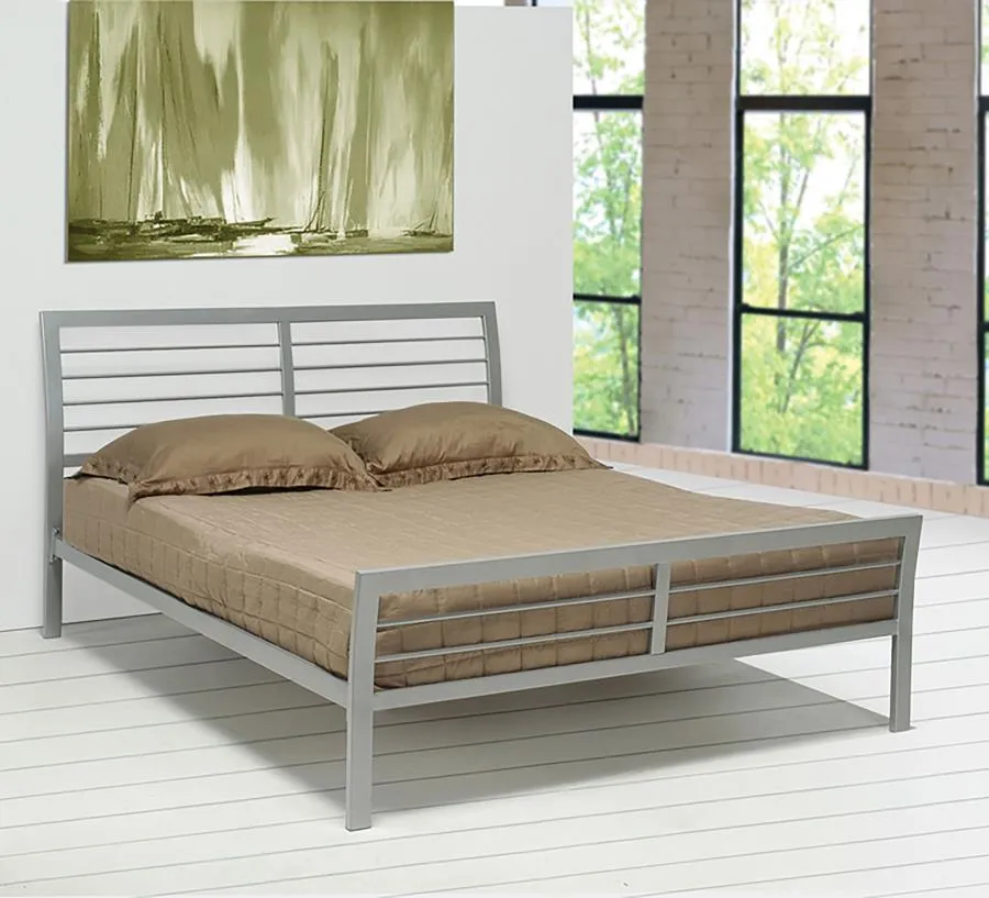 Cooper Queen Metal Bed Silver