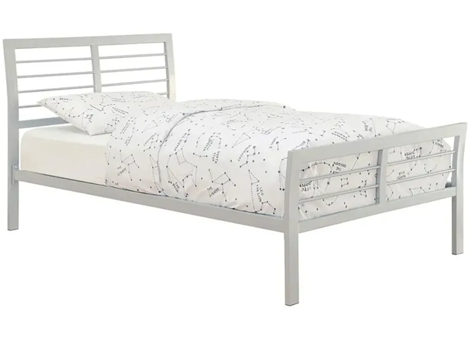 Cooper Queen Metal Bed Silver