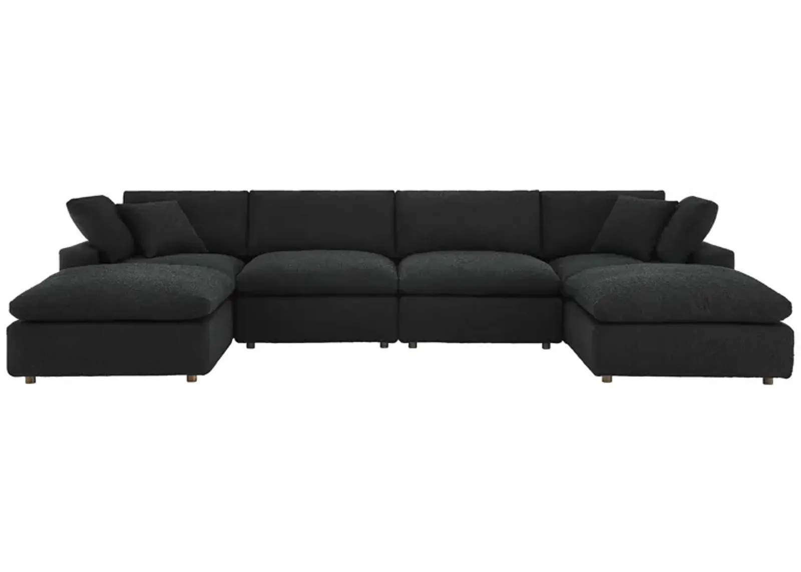 Commix Down Filled Overstuffed Boucle 6-Piece Sectional Sofa