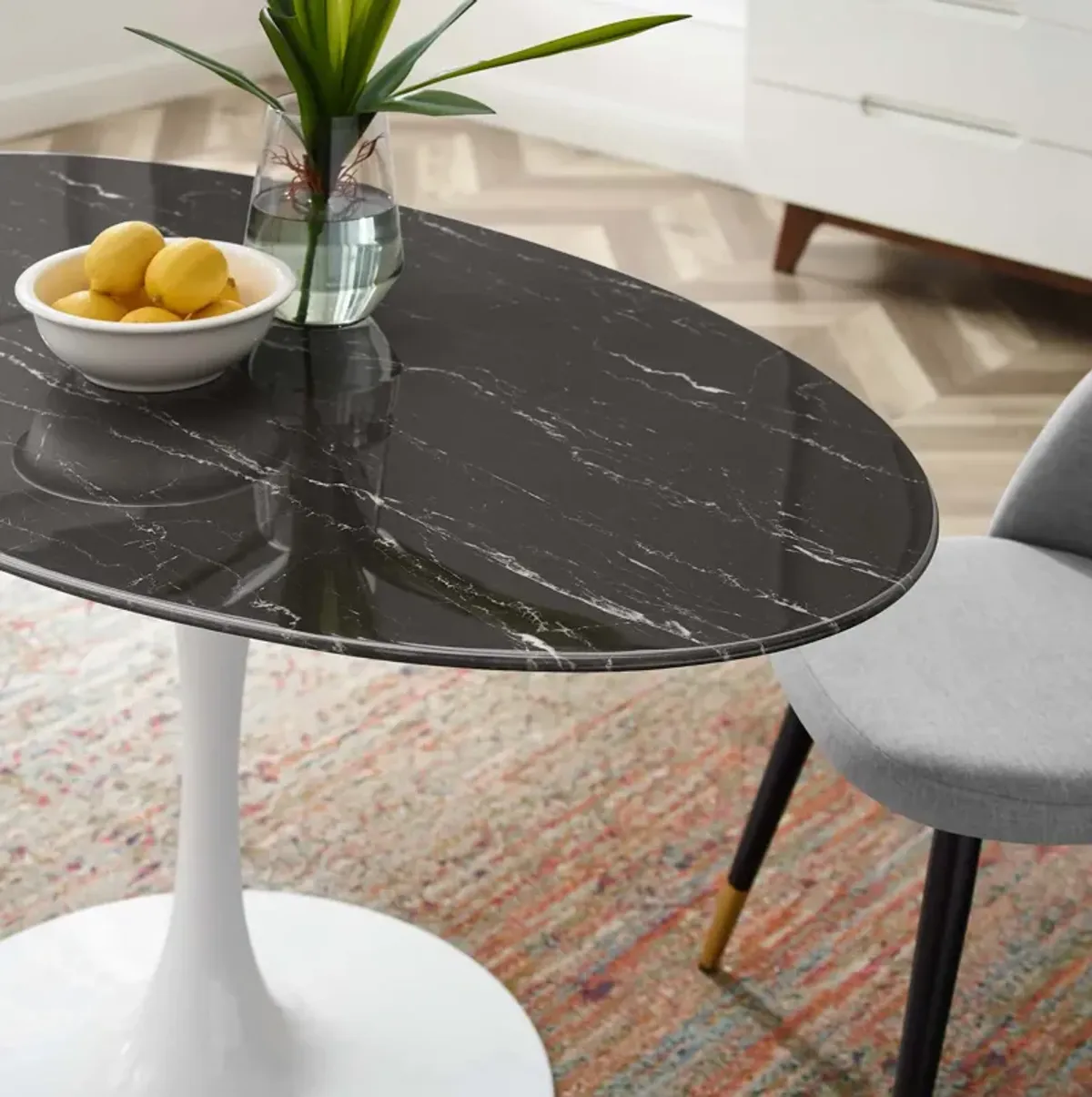 Lippa 54" Artificial Marble Dining Table