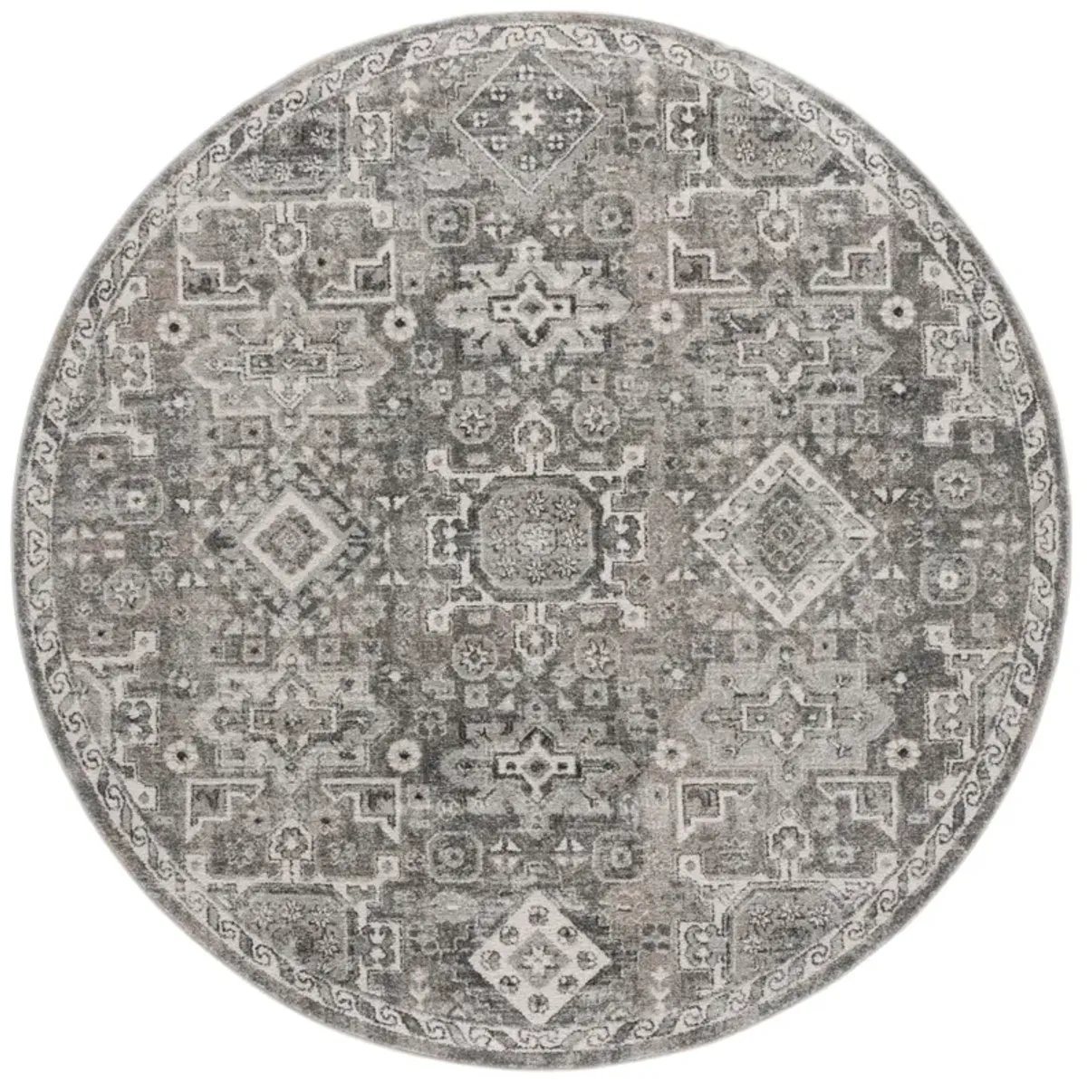 VINTAGE TABRIZ 206 GREY  6'-7' x 6'-7' Round Round Rug