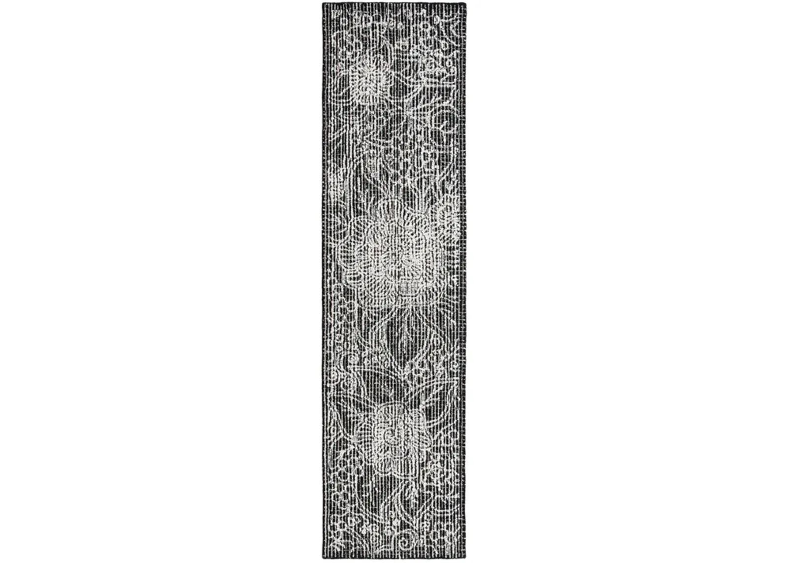 EBONY 114 Black  2'-3' X 9' Runner Rug