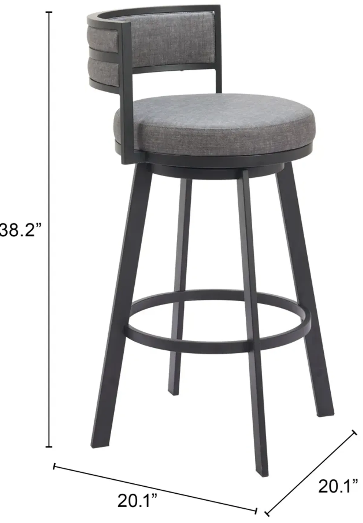 Gimsby Swivel Barstool Gray