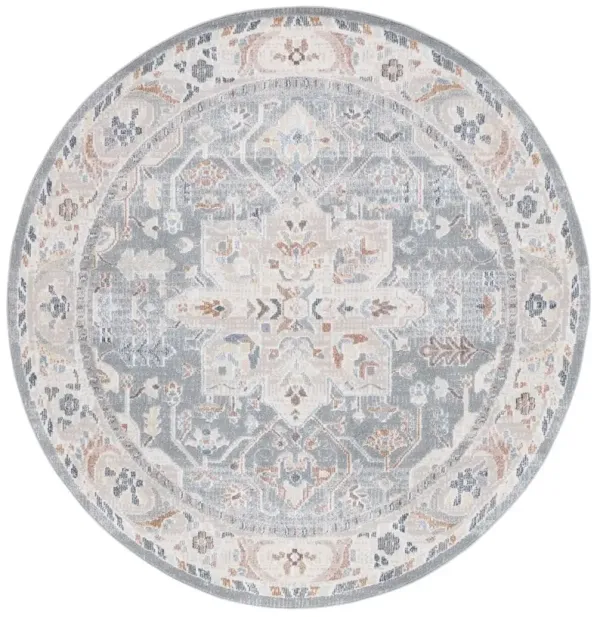 BLAIR WASHABLE 212 Blue 6'-7' X 6'-7' Round Round Rug