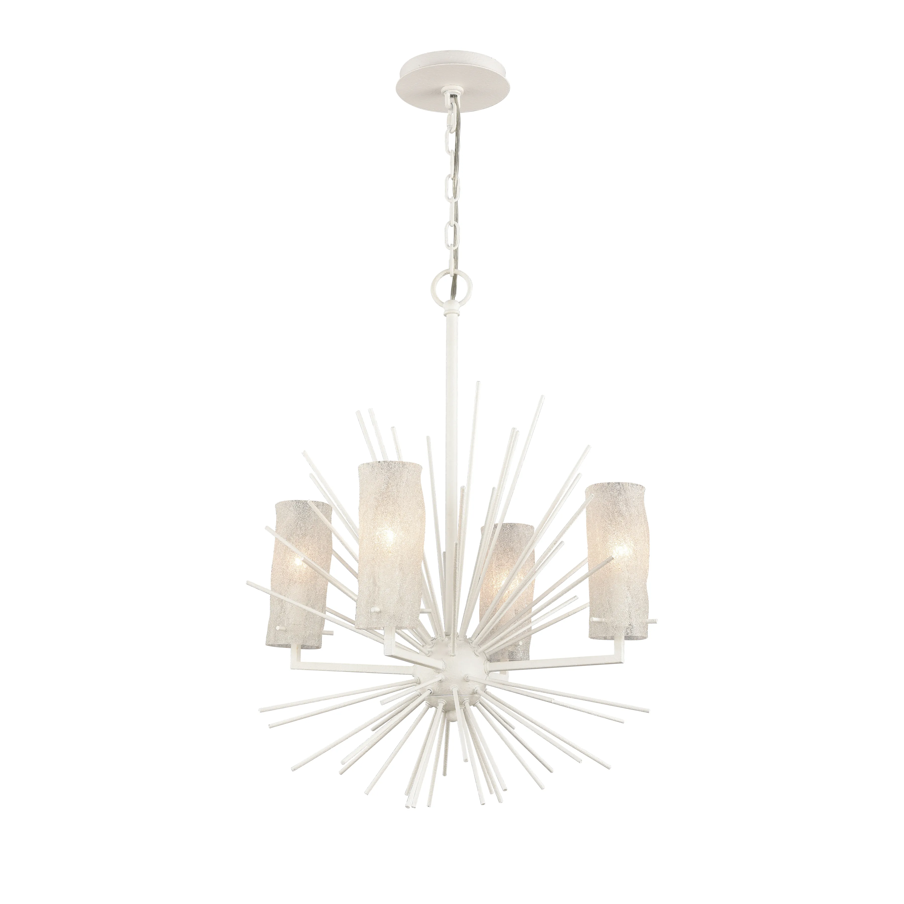 Sea Urchin 20" Wide 4-Light Chandelier - White Coral