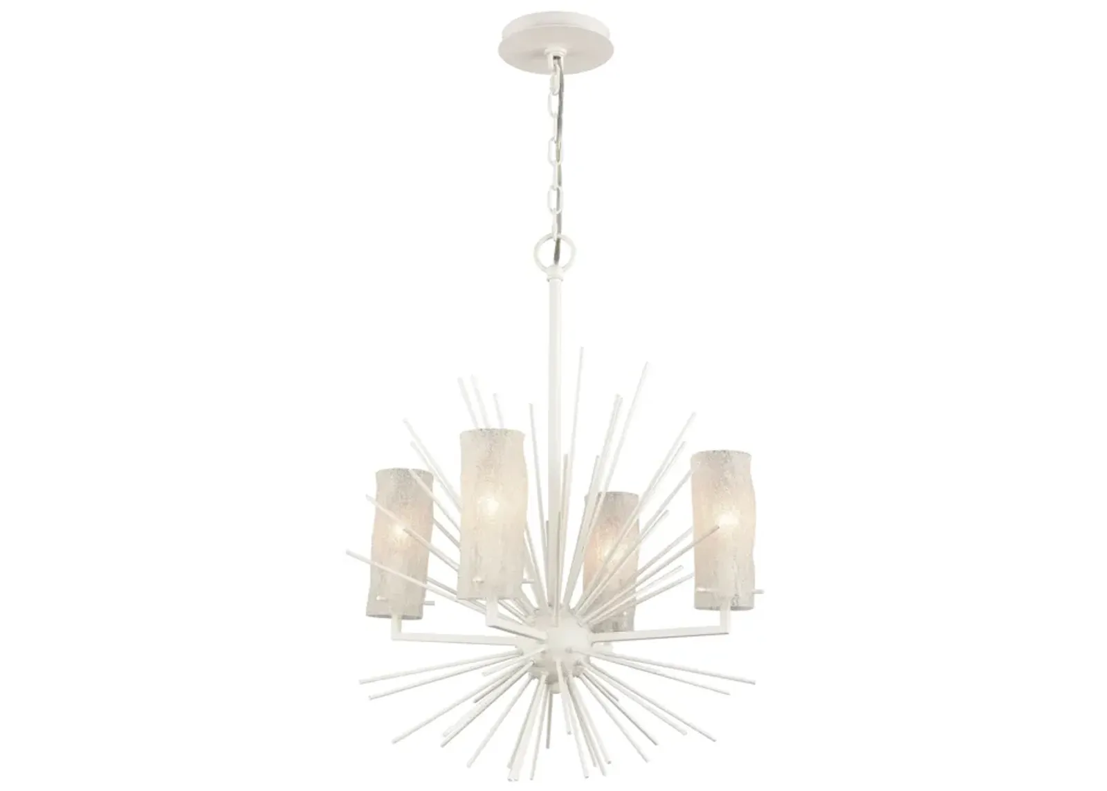 Sea Urchin 20" Wide 4-Light Chandelier - White Coral