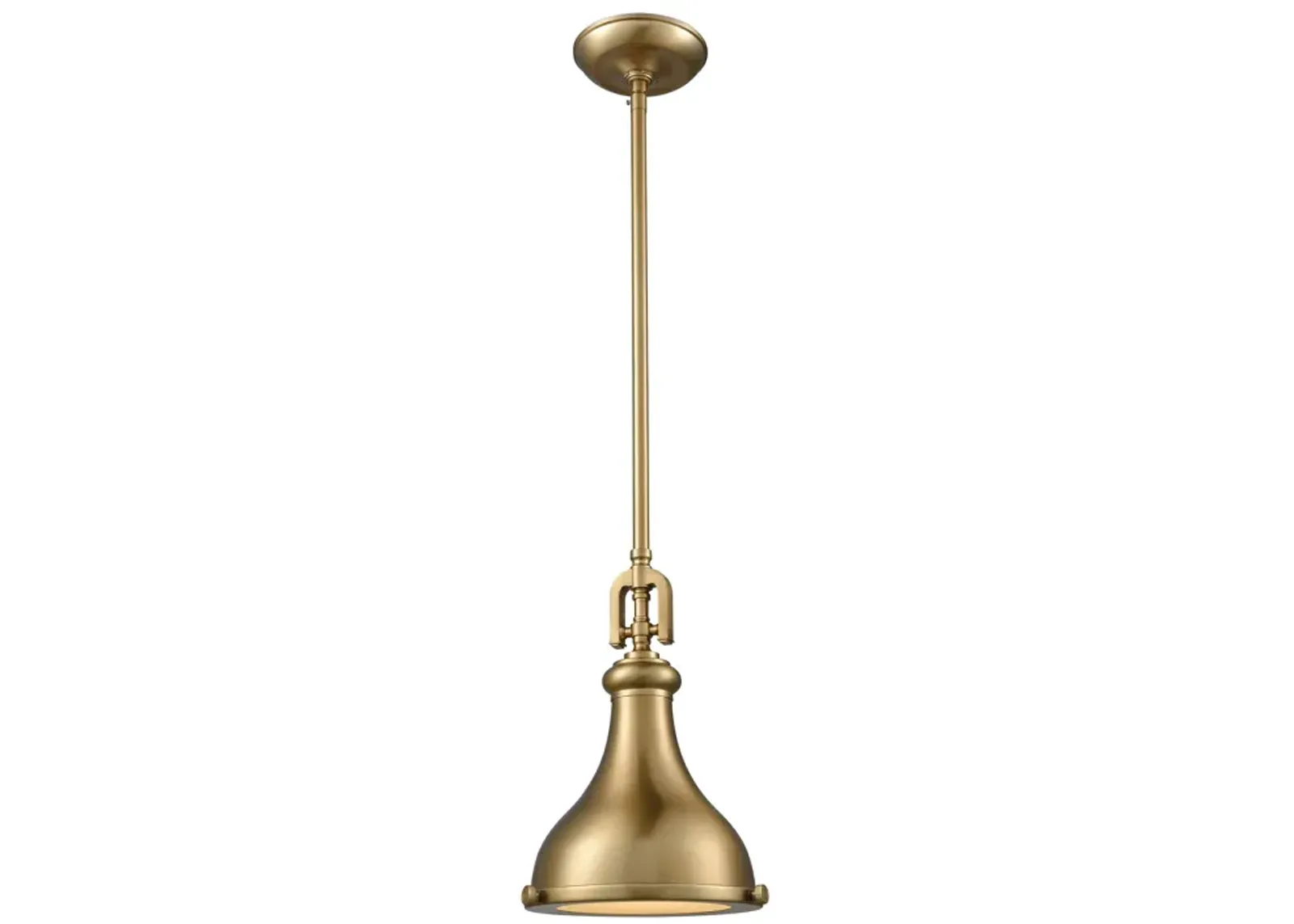 Rutherford 9" Wide 1-Light Mini Pendant - Satin Brass