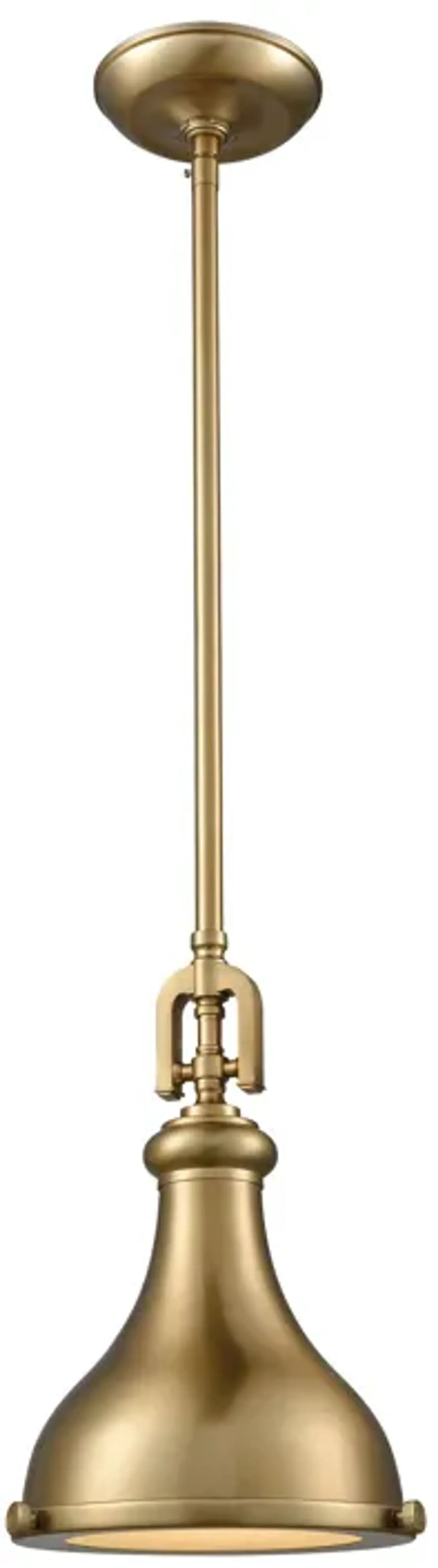 Rutherford 9" Wide 1-Light Mini Pendant - Satin Brass