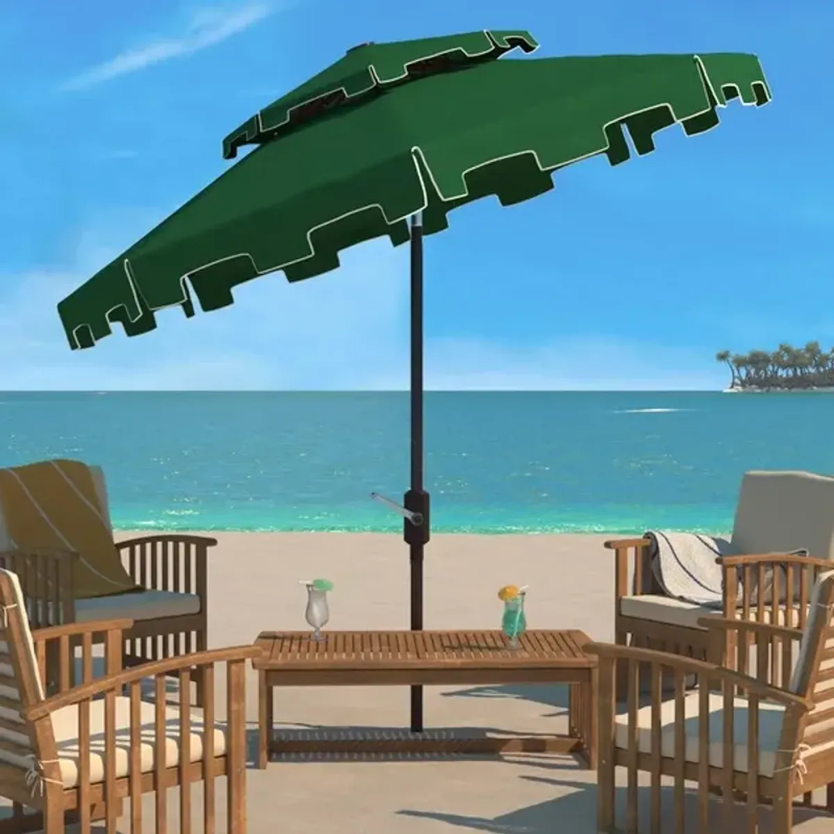 ZIMMERMAN 9FT DOUBLE TOP MARKET UMBRELLA