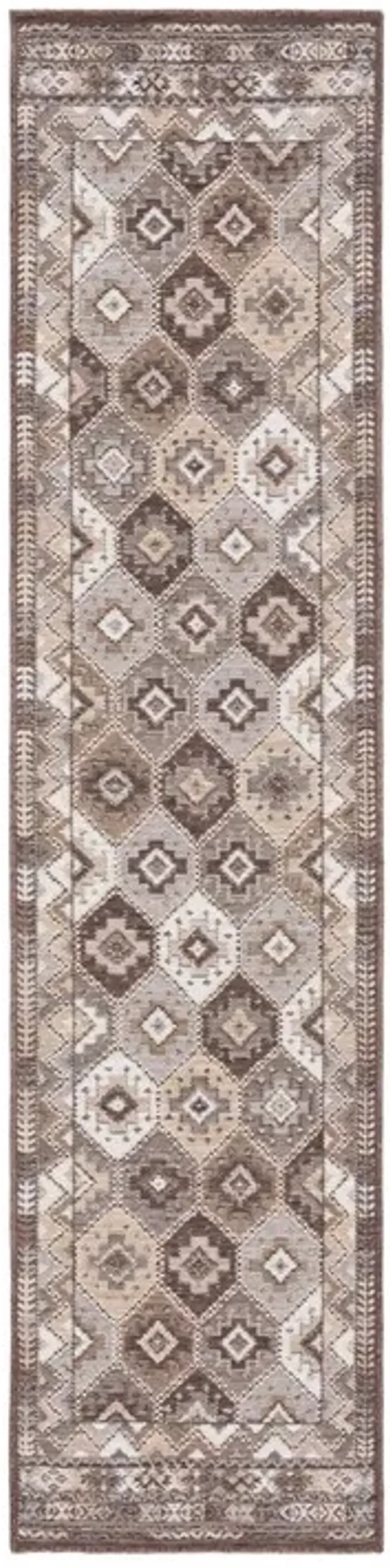 SUNRISE 630 Brown  2' X 8' Runner Rug