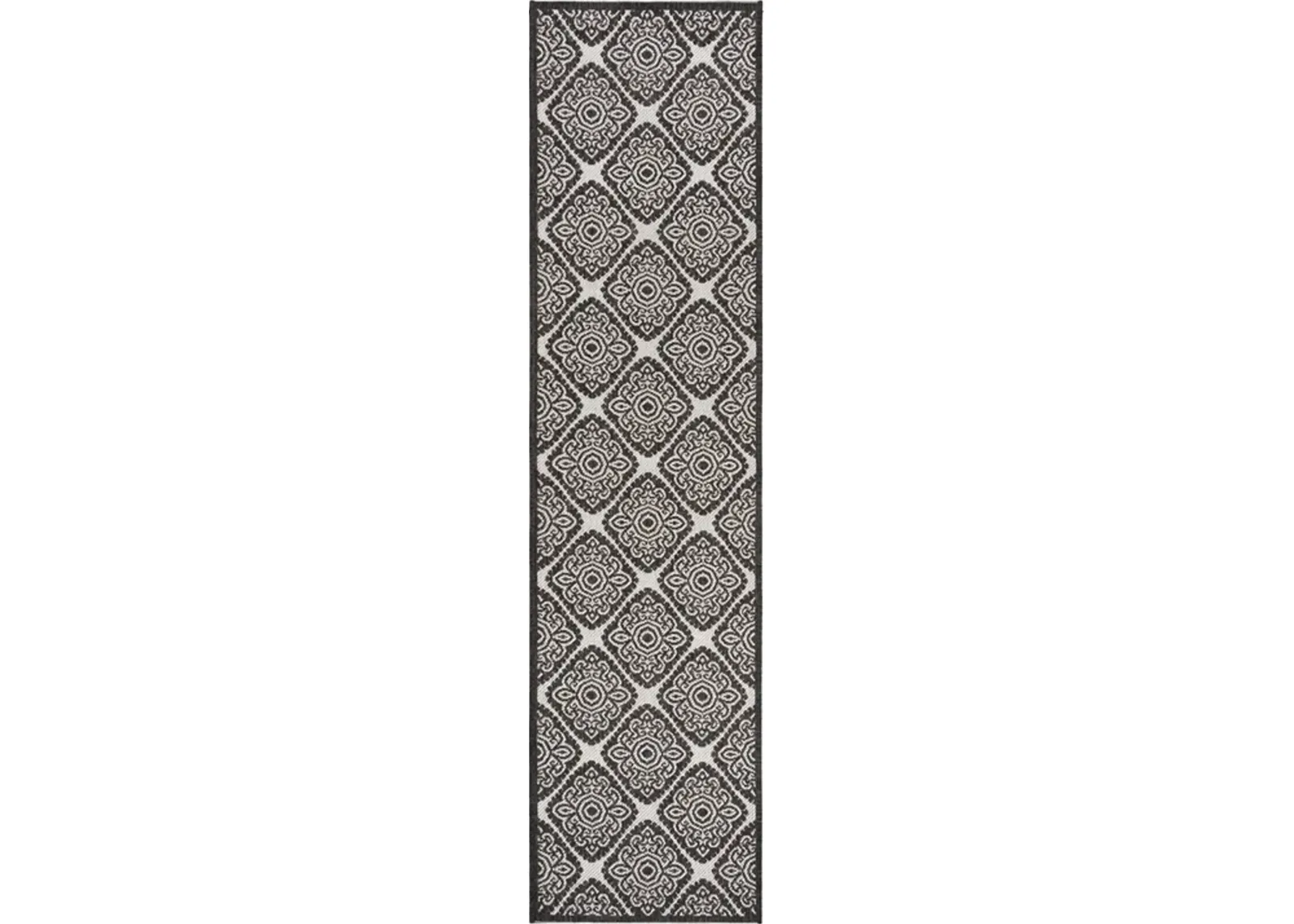 LINDEN 132 Collection LND132A-28 Light Grey / Charcoal 2'-2" X 8'