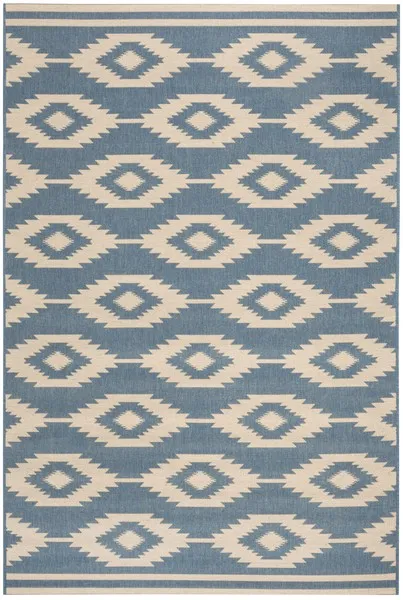 LINDEN 171 Collection LND171N-5 Cream / Blue 5'-3" X 7'-6"