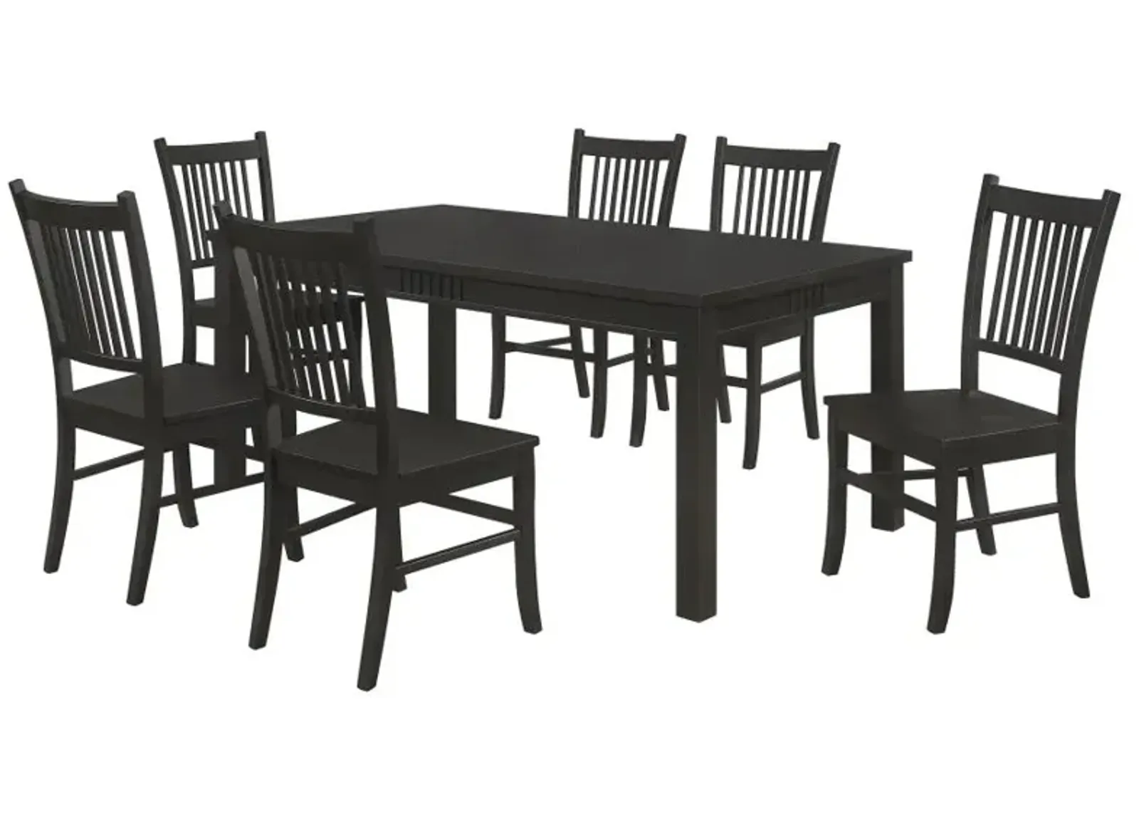 Marbrisa 7-piece Rectangular Dining Table Set Matte Black