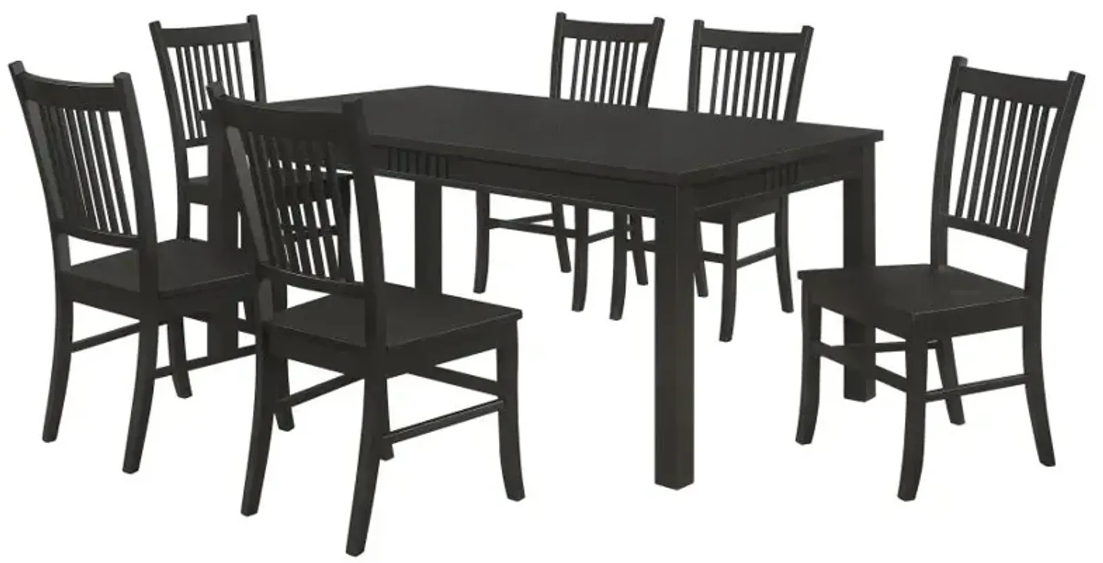 Marbrisa 7-piece Rectangular Dining Table Set Matte Black