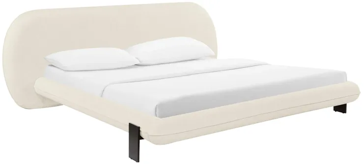 Ophelia Cream Faux Wool King Bed