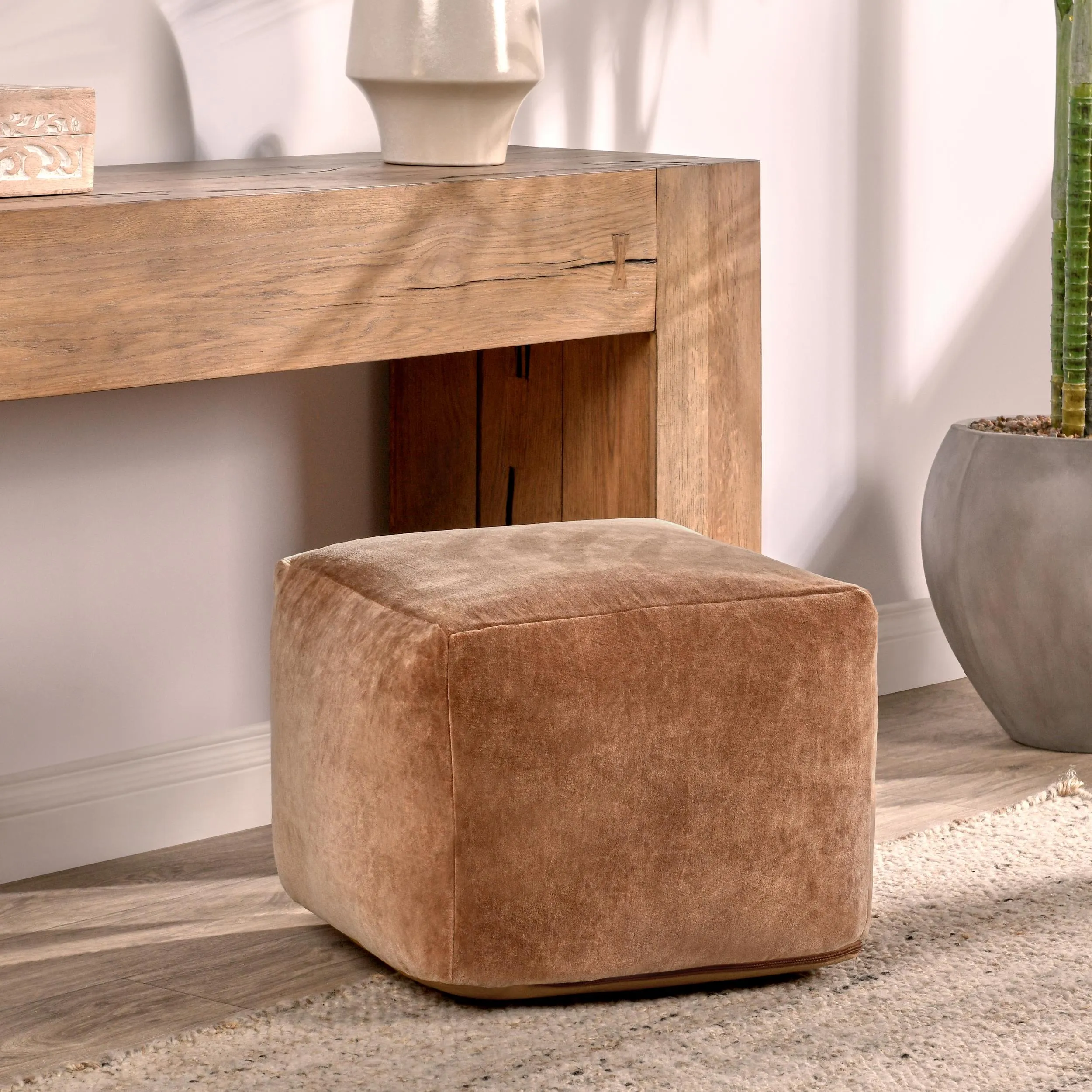 Heirloom Velvet Hazel Pouf 18x18x14