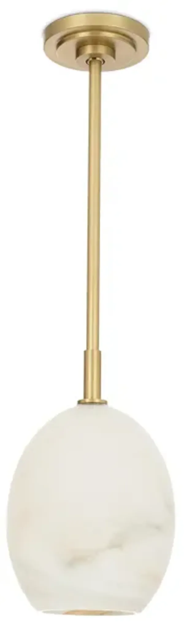 Artemis Pendant Single (Natural Brass with Alabaster Glass)