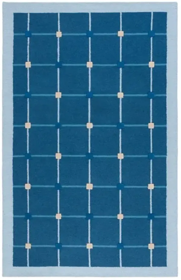 GENRE 205 CHECKERED Blue 5' X 8' Medium Rectangle Rug
