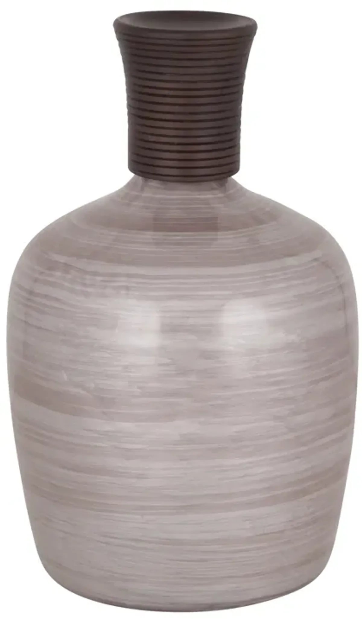 Glass, 16" Wooden Top Vase, Blush