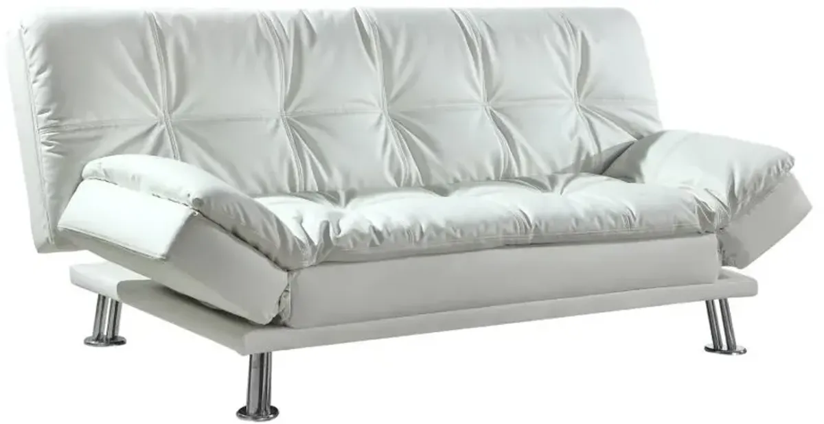 Dilleston Tufted Back Upholstered Sofa Bed White