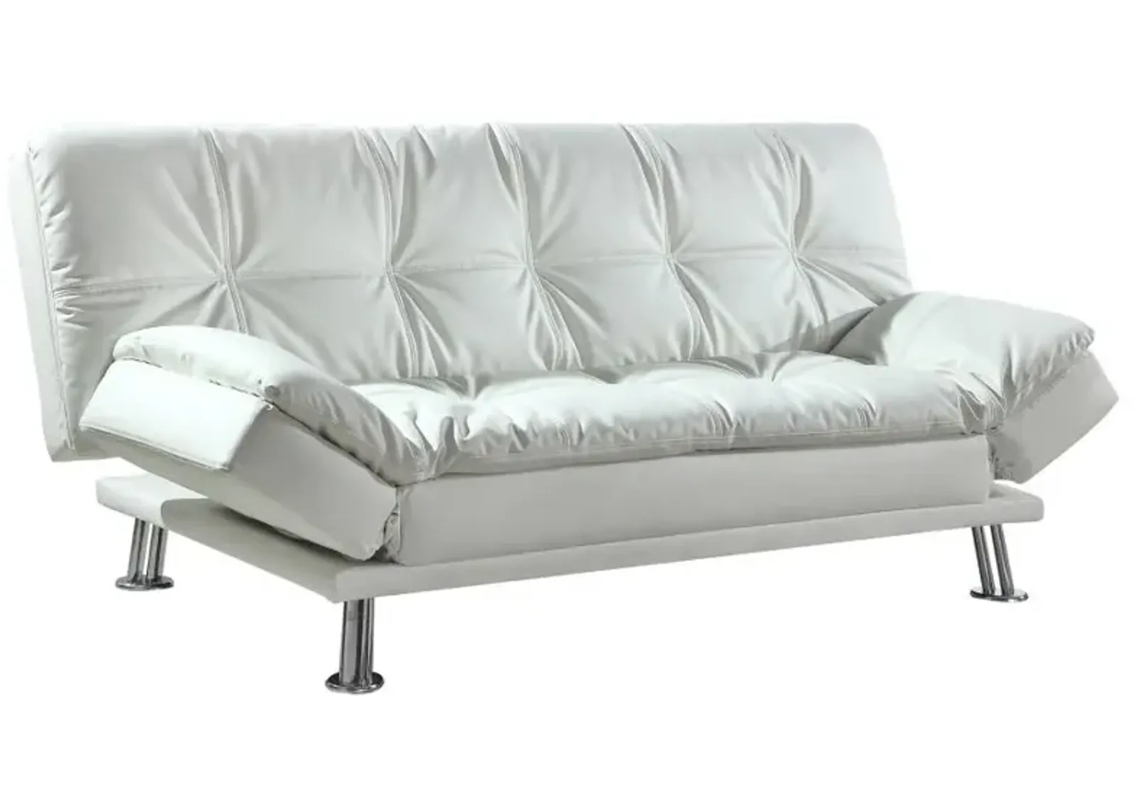 Dilleston Tufted Back Upholstered Sofa Bed White