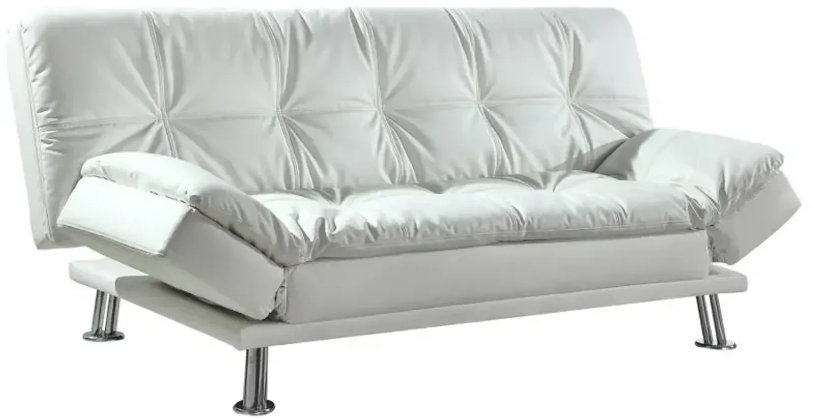 Dilleston Tufted Back Upholstered Sofa Bed White