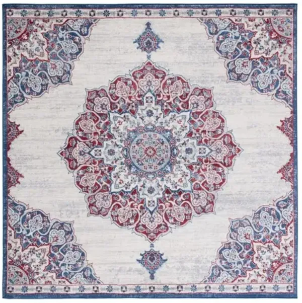 Brentwood 802 Ivory / Red 6'-7" X 6'-7" Square Square Powerloomed Rug