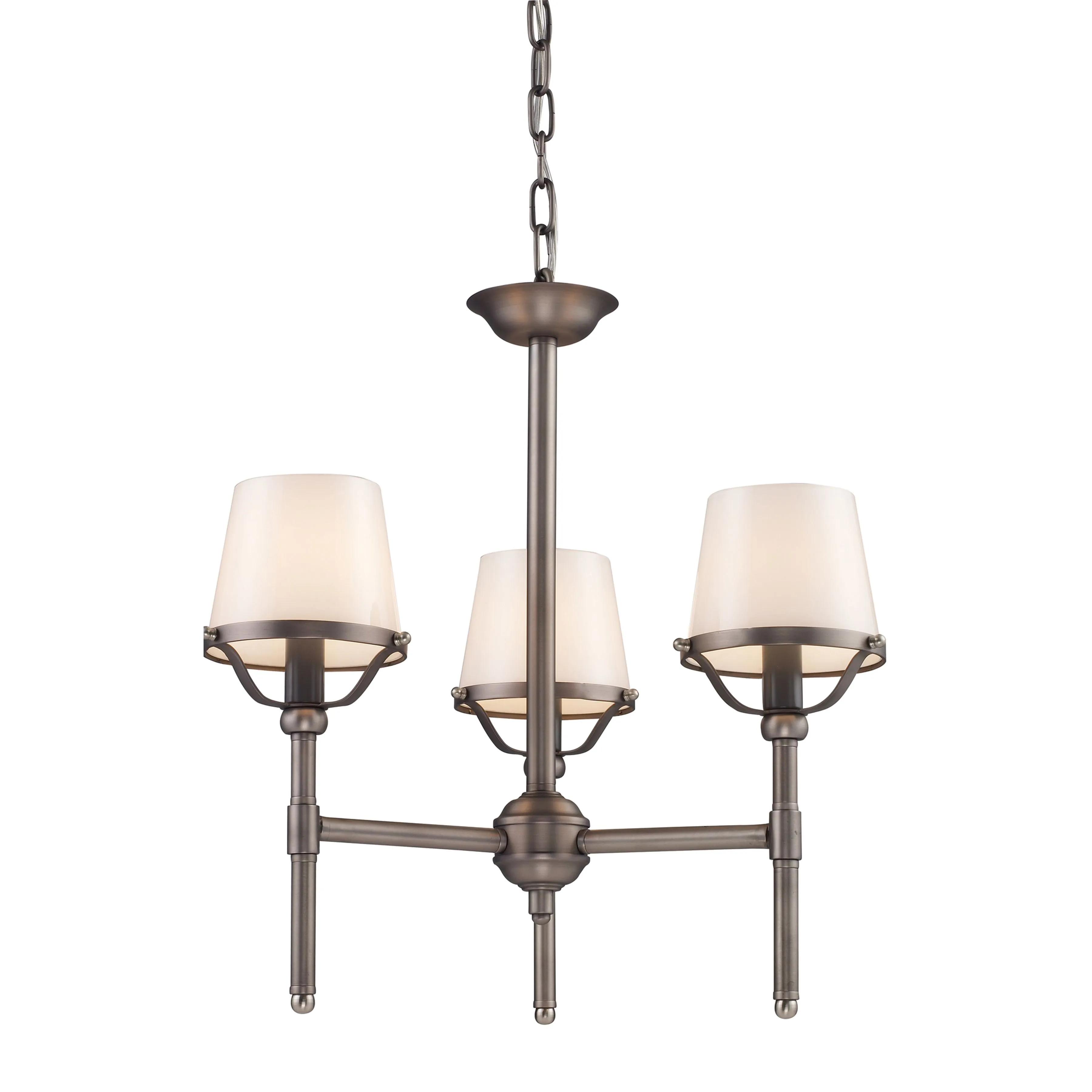 Sutton Place 19'' Wide 3-Light Chandelier - Pewter