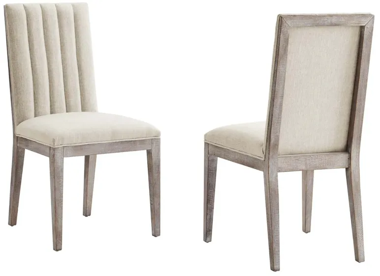 Maisonette French Vintage Tufted Fabric Dining Side Chairs Set of 2