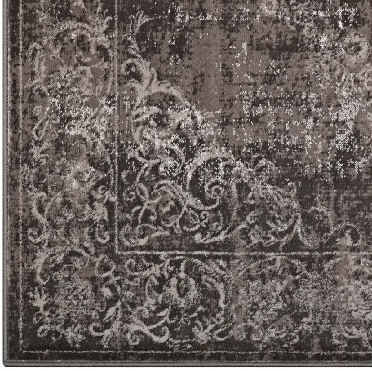 Gamela Rustic Vintage Ornate Floral Medallion 5x8 Area Rug