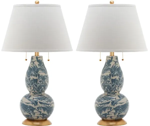 Color Swirls 28-Inch H Glass Table Lamp - Set of 2