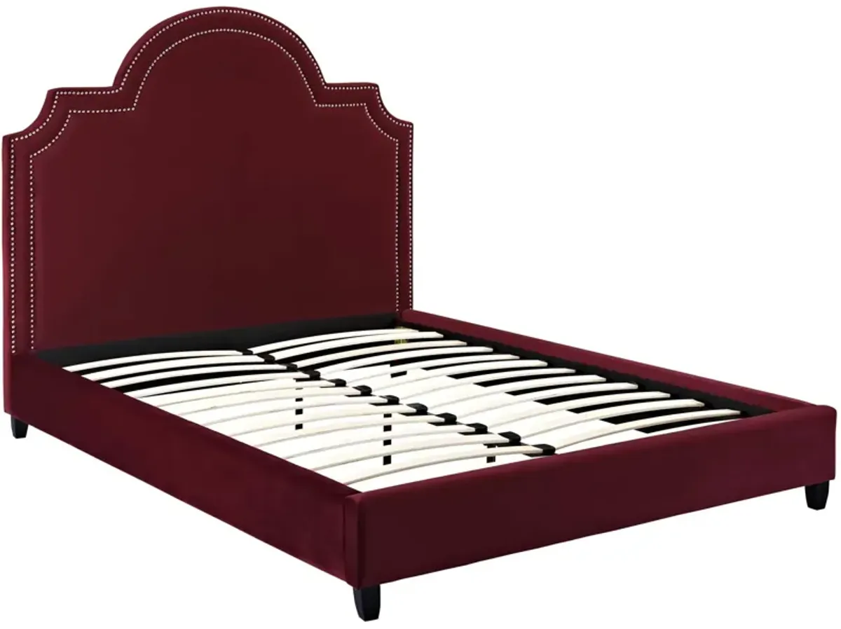 Primrose Queen Performance Velvet Platform Bed