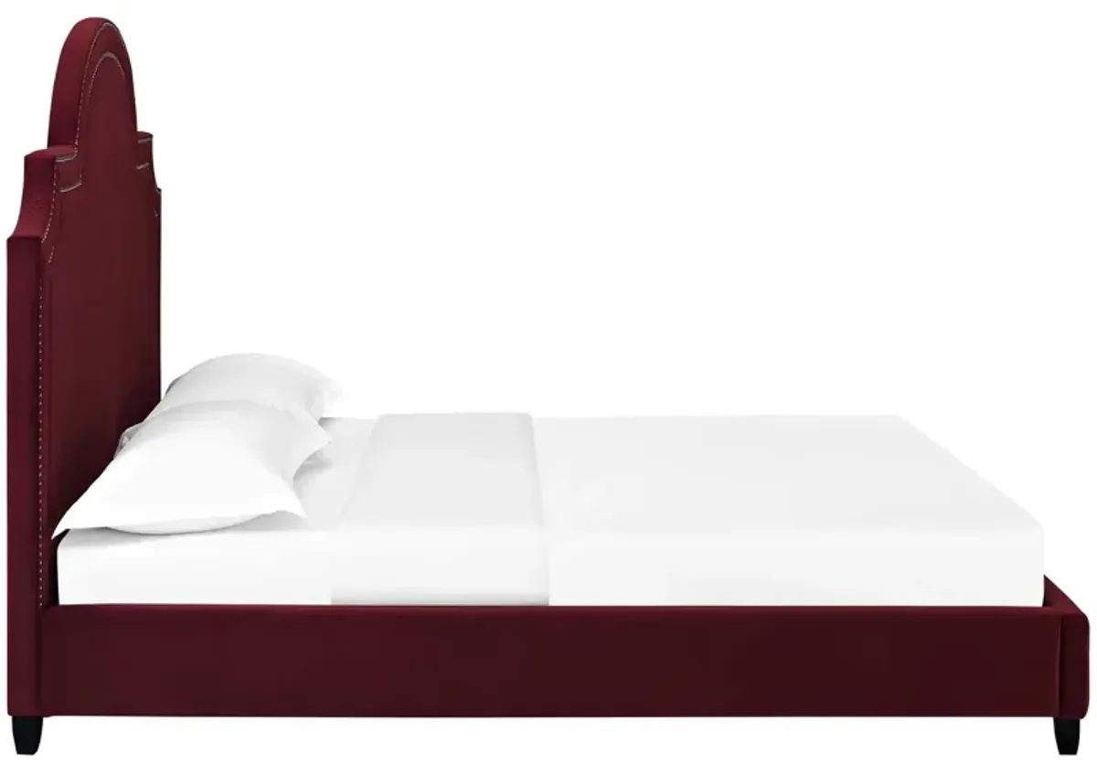 Primrose Queen Performance Velvet Platform Bed