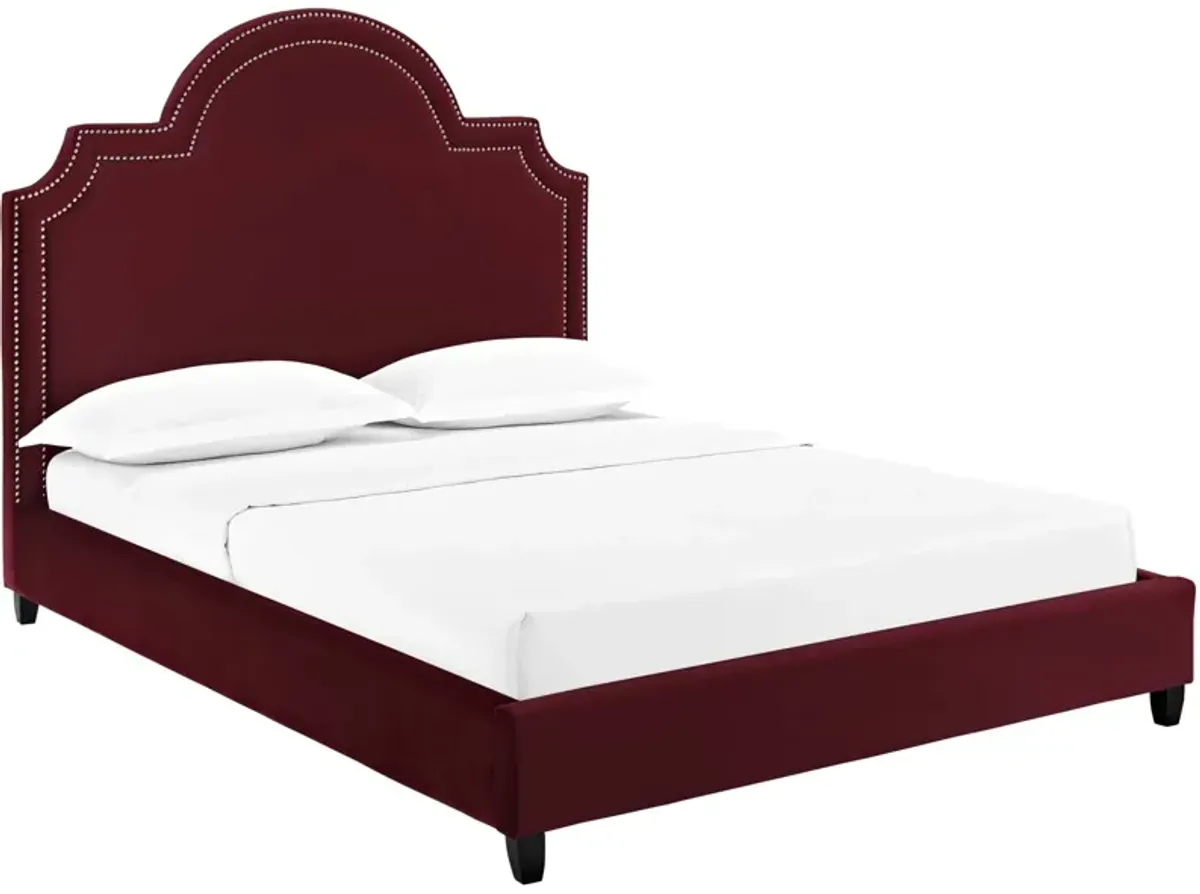 Primrose Queen Performance Velvet Platform Bed