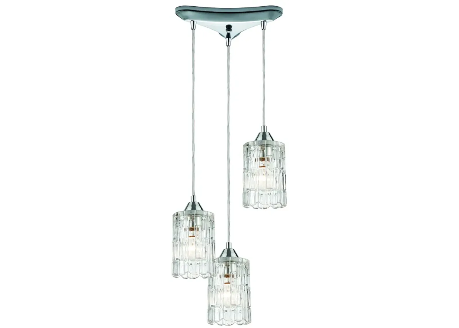 Ezra 12" Wide 3-Light Multi Pendant - Polished Chrome