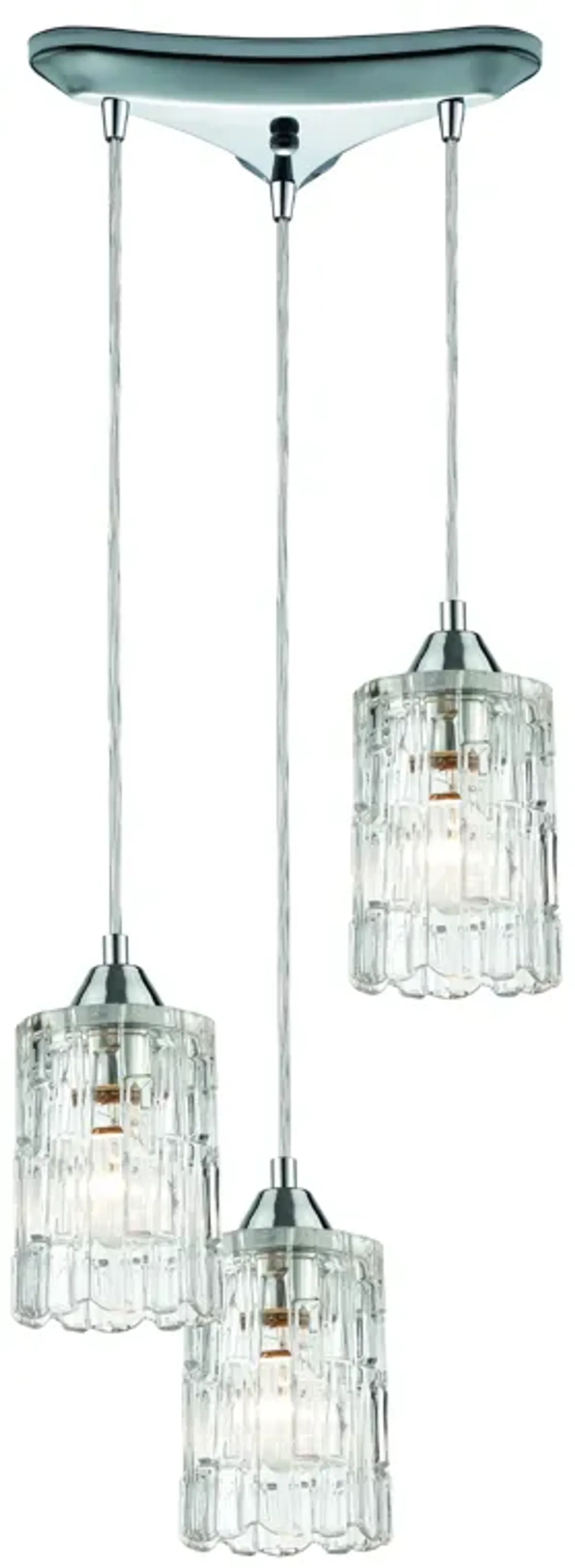 Ezra 12" Wide 3-Light Multi Pendant - Polished Chrome