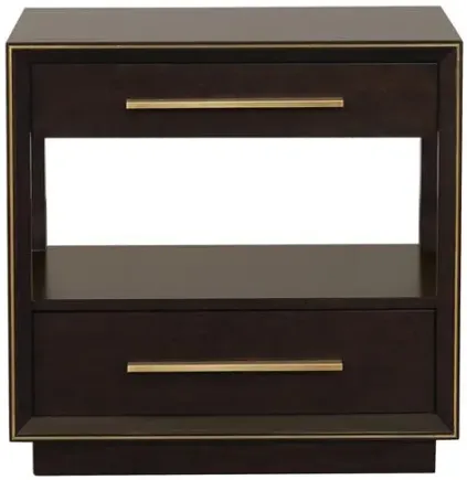 Darlene 2-Drawer Nightstand Smoked Peppercorn