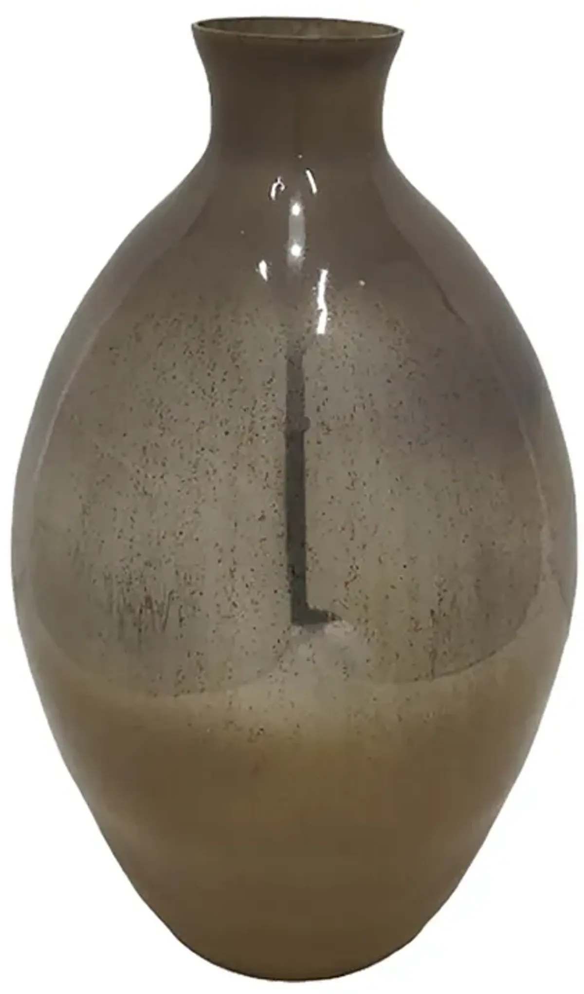 Glass, 15" Bulbous Vase, Champagne