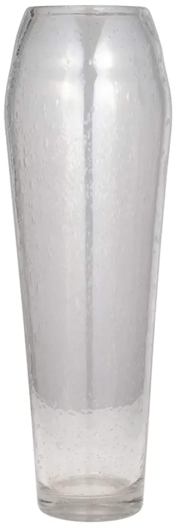 Glass, 23" Floor Vase Bubble Clear