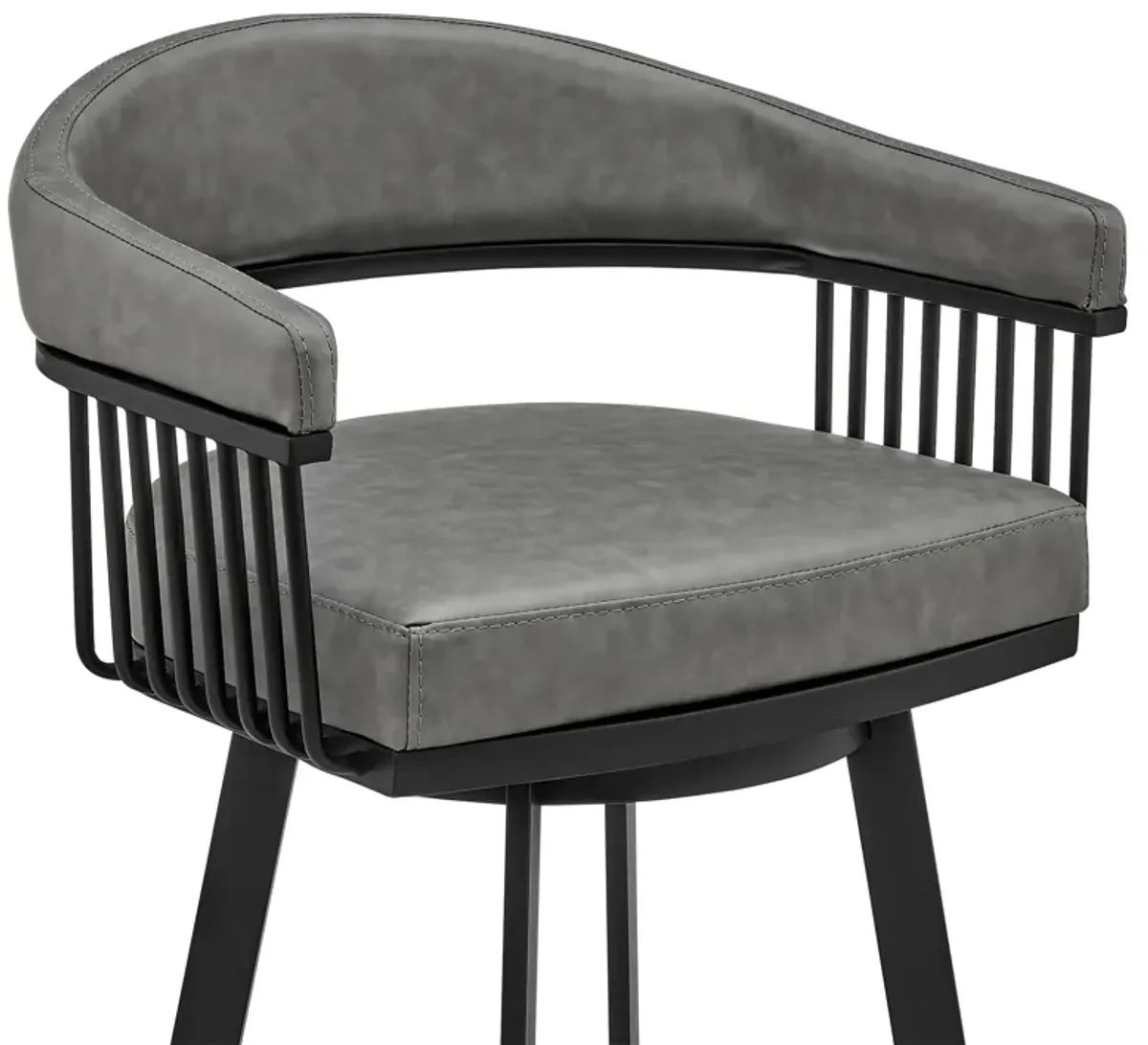 Naomi and Chelsea 3-Piece Counter Height Dining Set in Black Metal and Grey Faux Leather