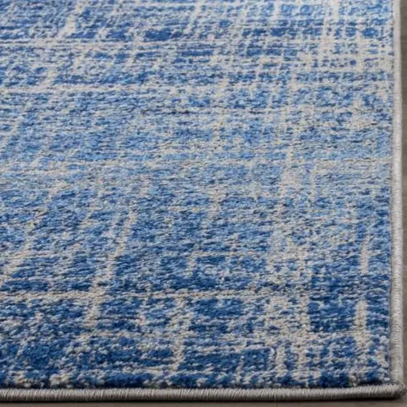 Adirondack Contemporary Blue / Silver 2'-6" X 16' Powerloomed Rug