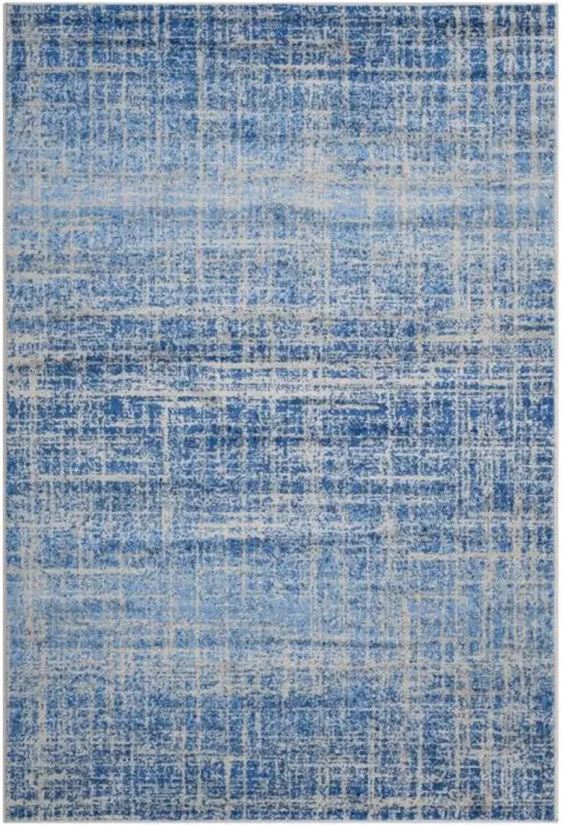 Adirondack Contemporary Blue / Silver 2'-6" X 16' Powerloomed Rug