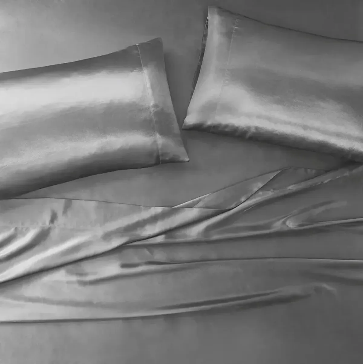 Madison Park Essentials Satin Grey Luxury 6 PC Sheet Set